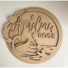 3mm mdf Multi-Names Swan and Ballerina Plaque Personalised Name Plaques