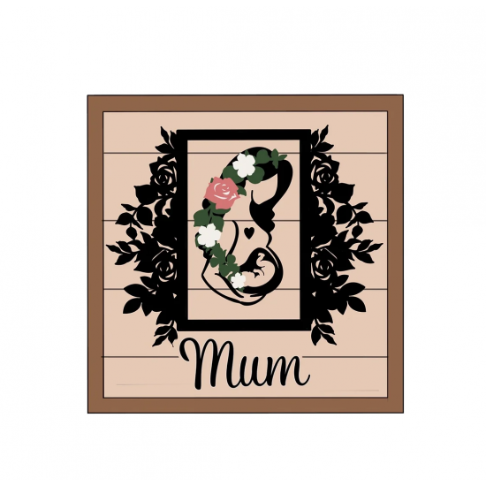 3mm mdf Square Mother and Baby Plaque Personalised Name Plaques