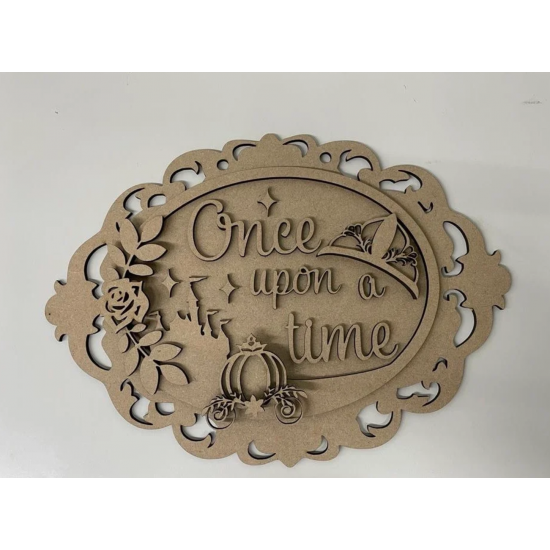 3mm mdf Once Upon A Time Oval Plaque Box Toppers