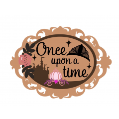 3mm mdf Once Upon A Time Oval Plaque Box Toppers