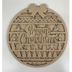 3mm mdf Christmas Pattern Plaque Layered Designs