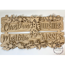3mm mdf Christmas Wishes Signpost Animal Shapes
