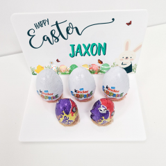 3mm Printed Acrylic Easter Egg Holder Design 4 - Happy Easter Meadow Easter