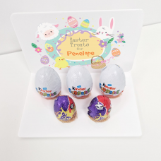 3mm Printed Acrylic Easter Egg Holder Design 8 - Easter Chick Bunny - Pink Easter