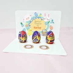 3mm Printed Acrylic Easter Egg Holder Design 8 - Easter Chick Bunny - Blue Easter