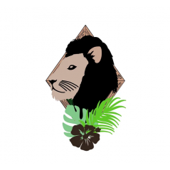 3mm mdf Lion Safari Animal & Leaves Plaque Animal Shapes