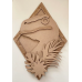 3mm mdf (T-Rex) Dinosaur Head & Leaves Plaque Animal Shapes