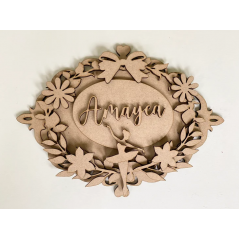 3mm mdf Ballerina Oval Plaque Personalised Name Plaques