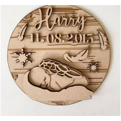 3mm mdf Angel Baby Memorial Plaque Personalised Name Plaques
