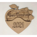 3mm mdf Heart Shaped Apple With Mask Teachers