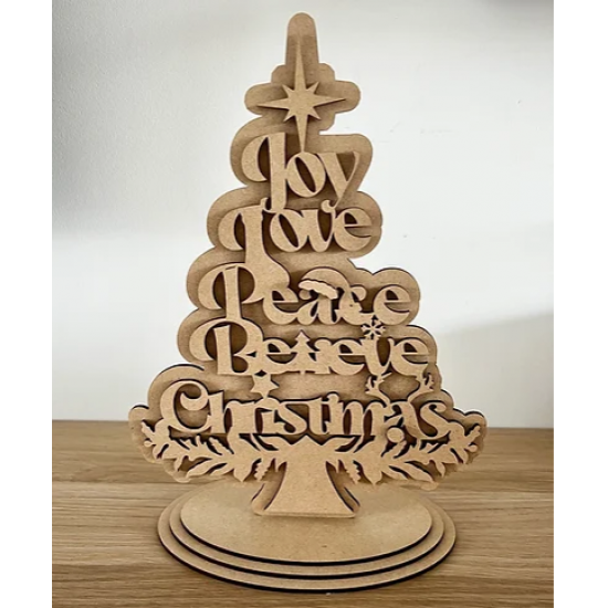 3mm mdf Free Standing Christmas Tree Quote Trees Freestanding, Flat & Kits