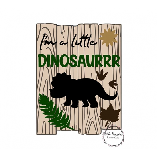 3mm mdf Rectangular I'm A Little Dinosaur Plaque Personalised Name Plaques