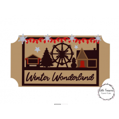 3mm mdf Winter Wonderland Ticket Plaque Personalised Name Plaques