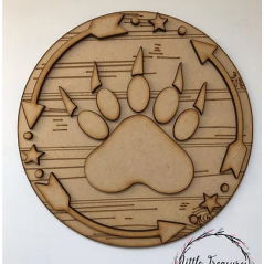 3mm mdf Bear Paw Print Plaque Personalised Name Plaques