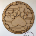 3mm mdf Bear Paw Print Plaque Personalised Name Plaques