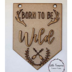 3mm mdf Born To Be Wild Flag Personalised Name Plaques