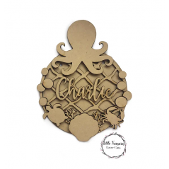3mm mdf Octopus Under The Sea Plaque Personalised Name Plaques
