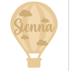 3mm mdf Layered Hot Air Balloon with Name and clouds Personalised Name Plaques