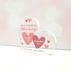 10mm Thick Printed HEART - The Day you became..hearts