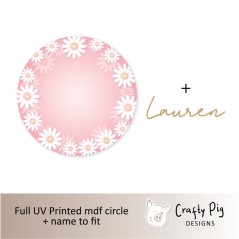 Printed Circle - Daisy Border Personalised Name Plaques