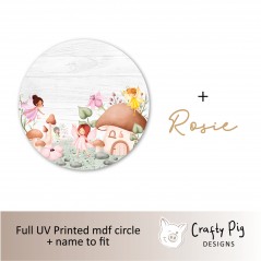 Printed MDF Circle - Fairy Garden Personalised Name Plaques
