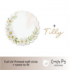 Printed SCALLOPED Circle - Daisy Crescent Personalised Name Plaques