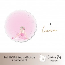 Printed SCALLOPED Circle Ballerina with Name Personalised Name Plaques