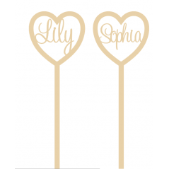 4mm mdf Personalised Heart Wand Fairy Doors and Fairy Shapes