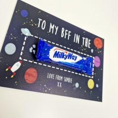 Personalised A5 To My BFF In The Whole Galaxy or Milky Way Chocolate Board Mother's Day