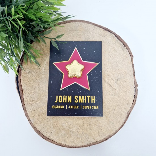 Personalised A6 - Walk Of Fame Chocolate Star Board Mother's Day