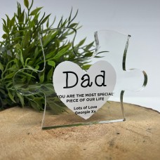 Personalised Printed Father's Day Jigsaw Piece - Heart Fathers Day
