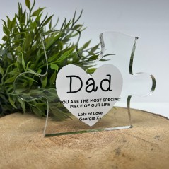 Personalised Printed Father's Day Jigsaw Piece - Heart
