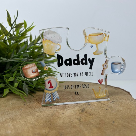 Personalised Printed Father's Day Jigsaw Piece - Watercolour Fathers Day