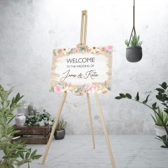 Spring Floral Welcome Sign Printed Wedding Table Plans and Signs