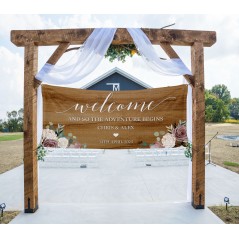 Dusty Rose Welcome Banner Printed Wedding Table Plans and Signs