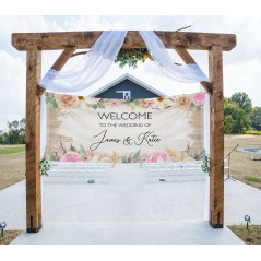 Spring Floral Welcome Banner Printed Wedding Table Plans and Signs