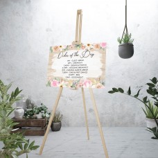 Spring Floral Order of the Day Sign Printed Wedding Table Plans and Signs