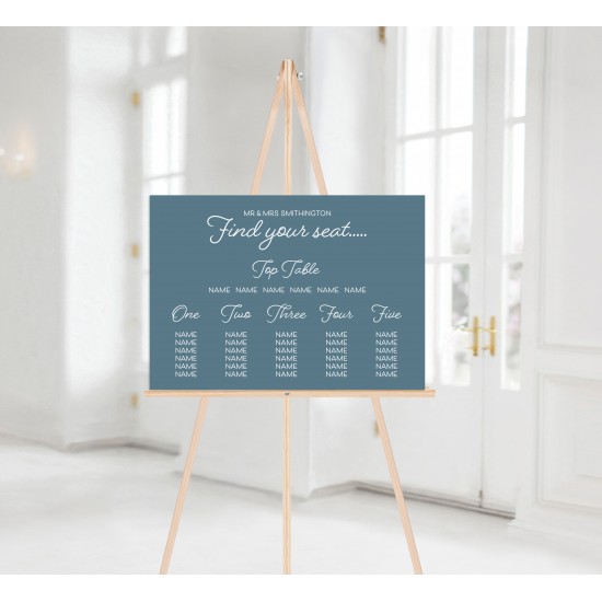 A2 Foamboard Seating Plan Muted Matt Printed Wedding Table Plans and Signs