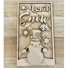 3mm mdf Let It Snow Rectangular Plaque Personalised Name Plaques