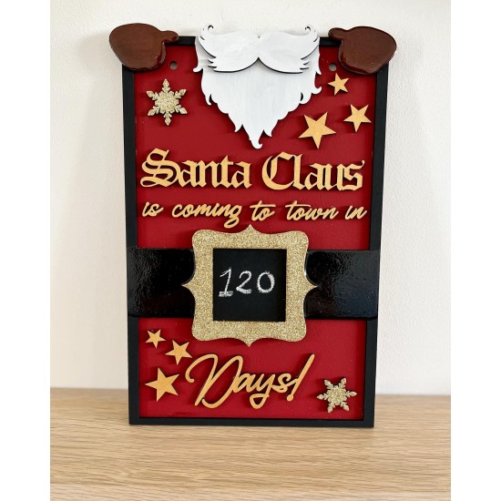 3mm mdf Santa Claus is Coming to Town in... Rectangular Plaque Layered Designs