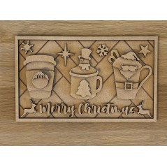 3mm mdf Merry Christmas Circular Plaque Personalised Name Plaques