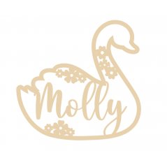 4mm mdf Personalised Floral Swan Animal Shapes