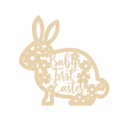 4mm mdf Babys First Easter Floral Bunny Animal Shapes