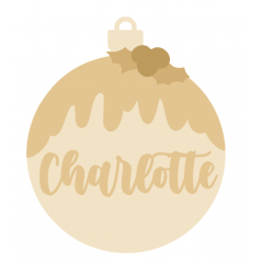 3mm mdf Little Treasures Layered Christmas Pudding Name Bauble Personalised and Bespoke