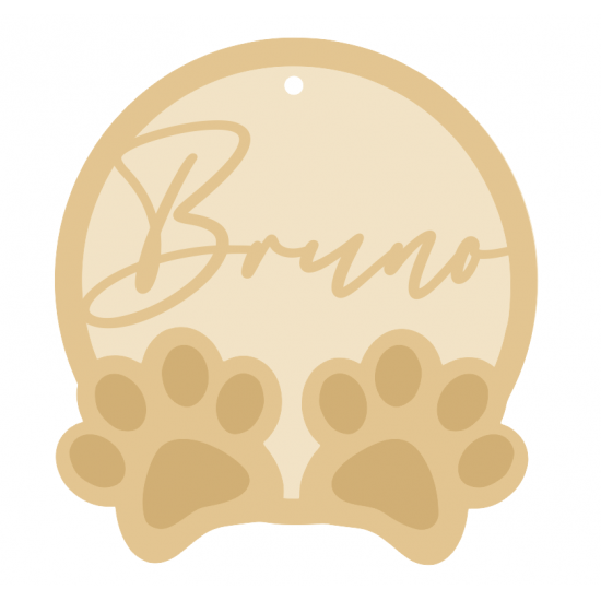 3mm mdf Personalised Paw Bauble Personalised and Bespoke