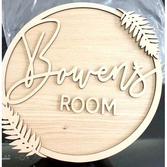 4mm Oak Veneer +3mm mdf Two Name Leaf Plaque New Baby And Birth Plaques