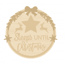 3mm mdf Sleeps Until Christmas with Star Layered Designs