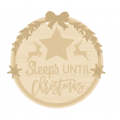 3mm mdf Sleeps Until Christmas with Star Layered Designs