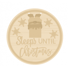3mm mdf Sleeps Until Christmas with Chimney Layered Designs