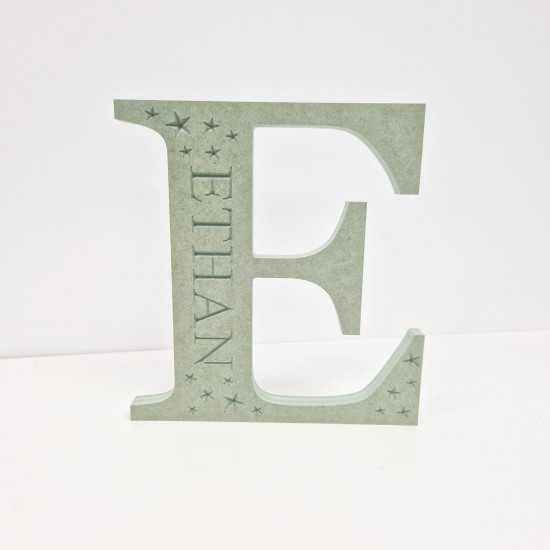 18mm Personalised Engraved Letter with Stars Personalised and Bespoke